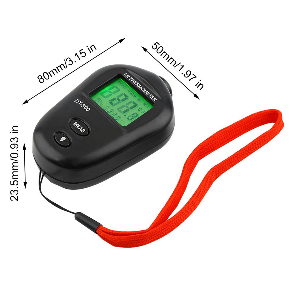 DT-300 Portable Mini Digital Non-Contact IR Infrared LCD Thermometer - Black