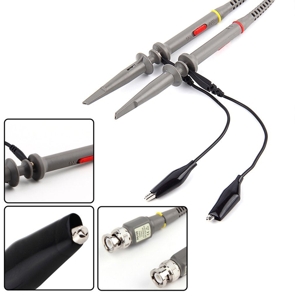 Two P6100 DC 100MHZ Oscilloscope Scope Clip Probe 100MHz for Tektronix HP