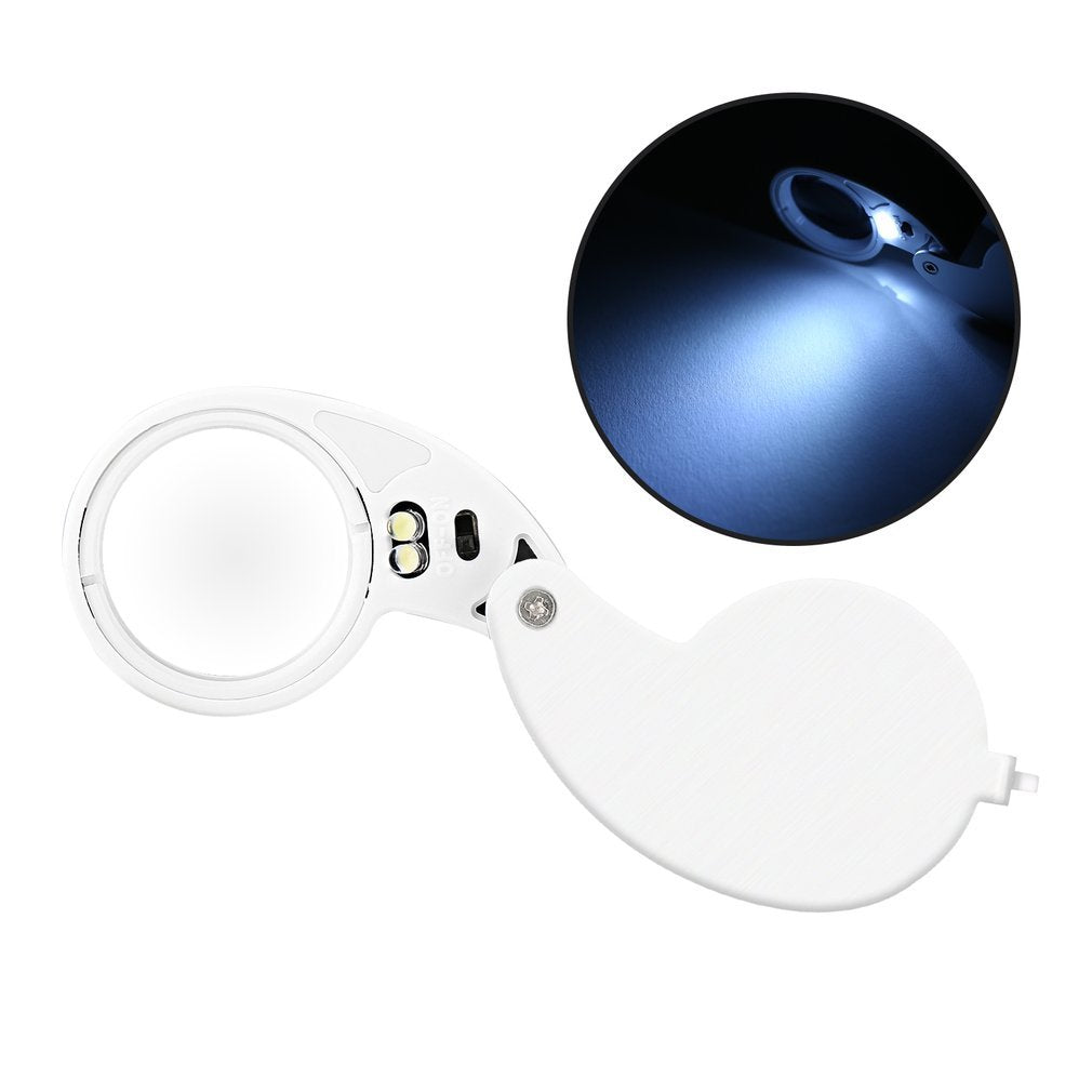 40x 25mm Power Jeweler Illuminated Loupe LED Loop Magnifier