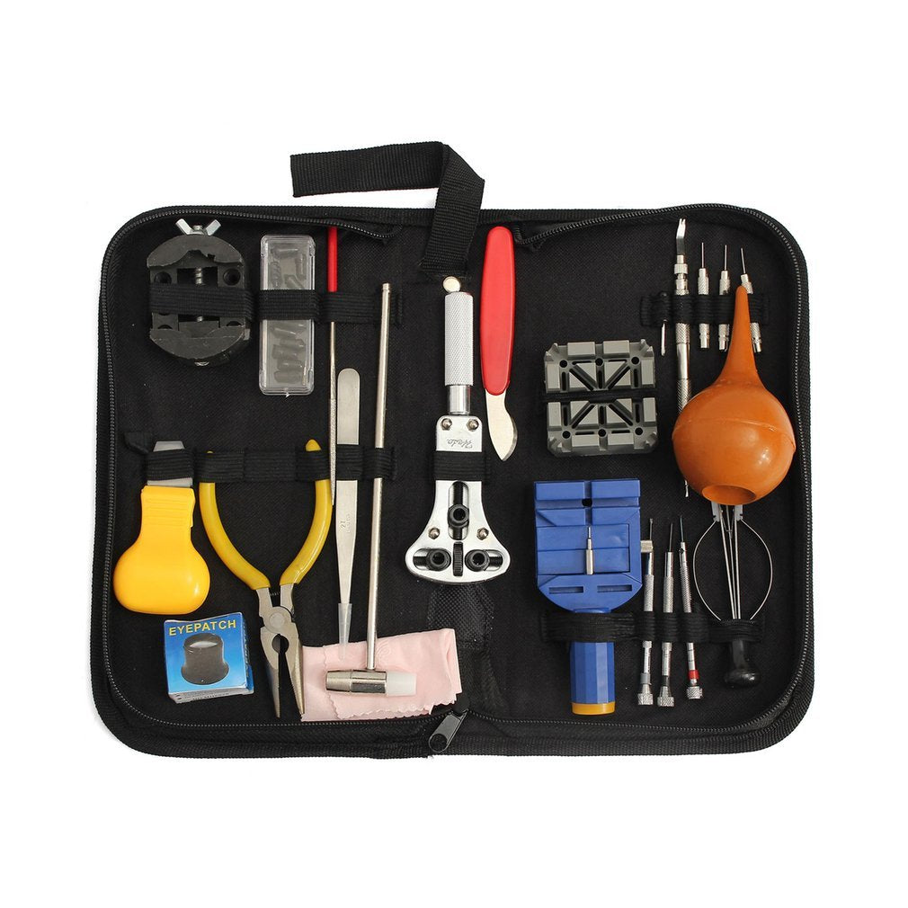 22PCS Watch Repair Tool Kit with Storage Bag Magnifier Case Opening Knife Set