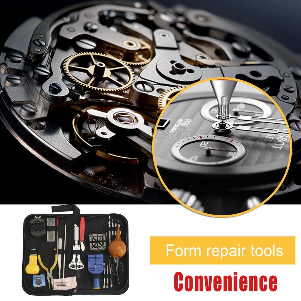 22PCS Watch Repair Tool Kit with Storage Bag Magnifier Case Opening Knife Set