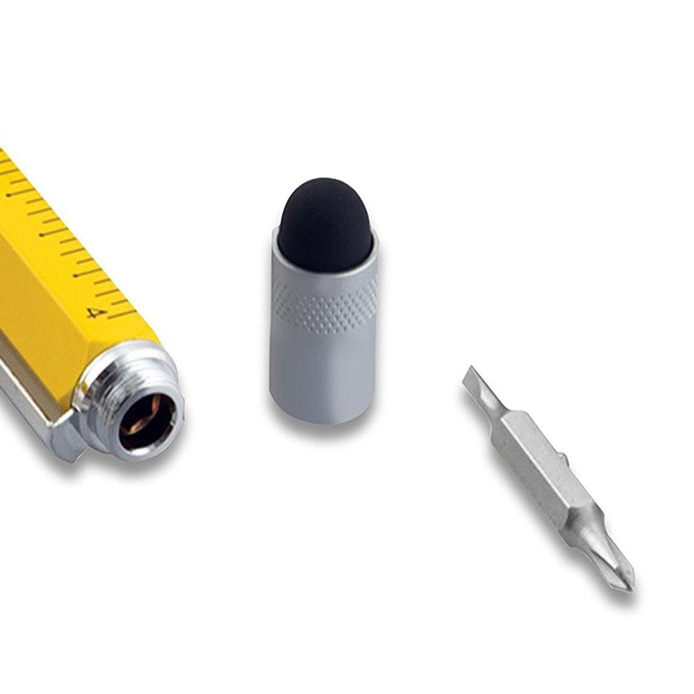 6-in-1 Ballpoint Pen Stylus Pen Screwdriver Ruler Scale Pen Tool - Yellow