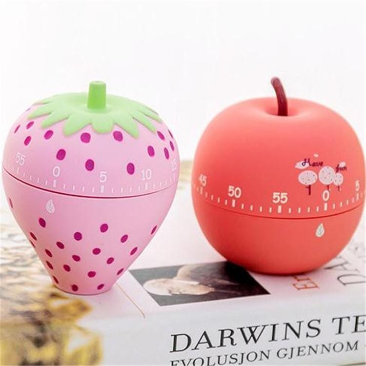 Creative Cartoon Fruit Shape Multi-Function Rotary Timer Learning Work Efficiency Time Manager (Tomato)