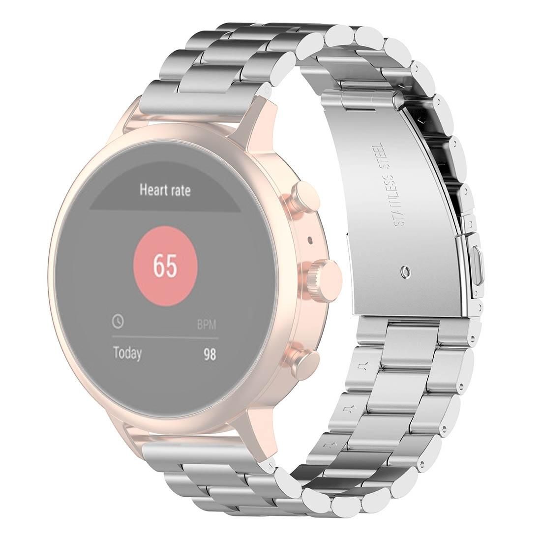 18mm Steel Wrist Strap Watch Band for Fossil Female Sport / Charter HR / Gen 4 Q Venture HR (Silver)