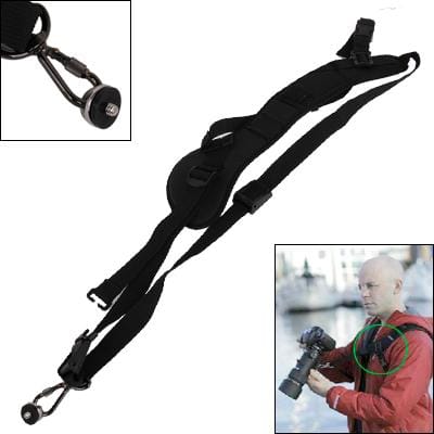 Safe & Fast Quick Rapid Camera Single Sling Strap with Strap Underarm Stabilizer (Black)