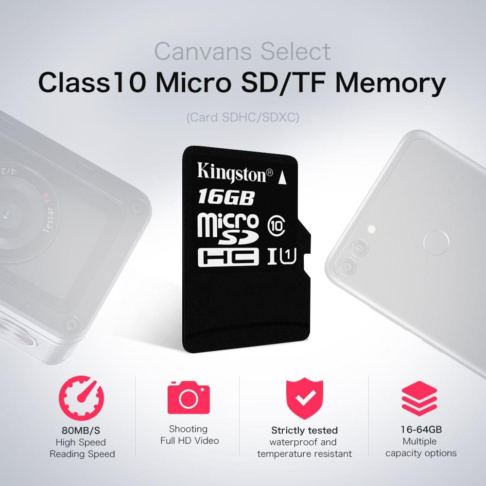 Genuine Original Kingston Class 10 8GB 16GB 32GB MicroSDHC - 16GB