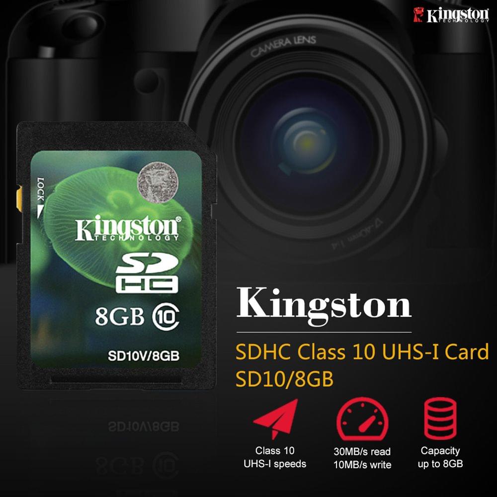 Genuine Original Kingston Class 10 8GB SDHC Memory Card - 8GB