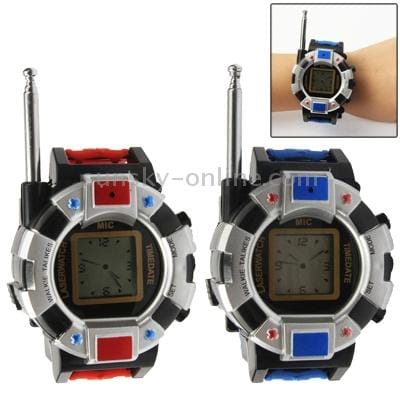 One Pair of Watch 2-Way Radio Walkie Talkie Interphone Toy with Antenna (Blue)