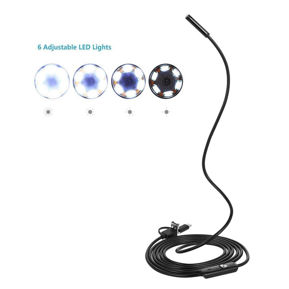 3 in 1 Inspection Camera Borescope Type-C & Micro USB & USB - 2m