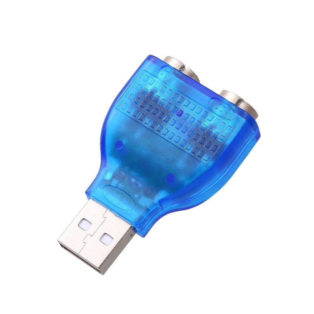USB to Dual PS/2 Adapter USB A Male to PS2 Female Converter