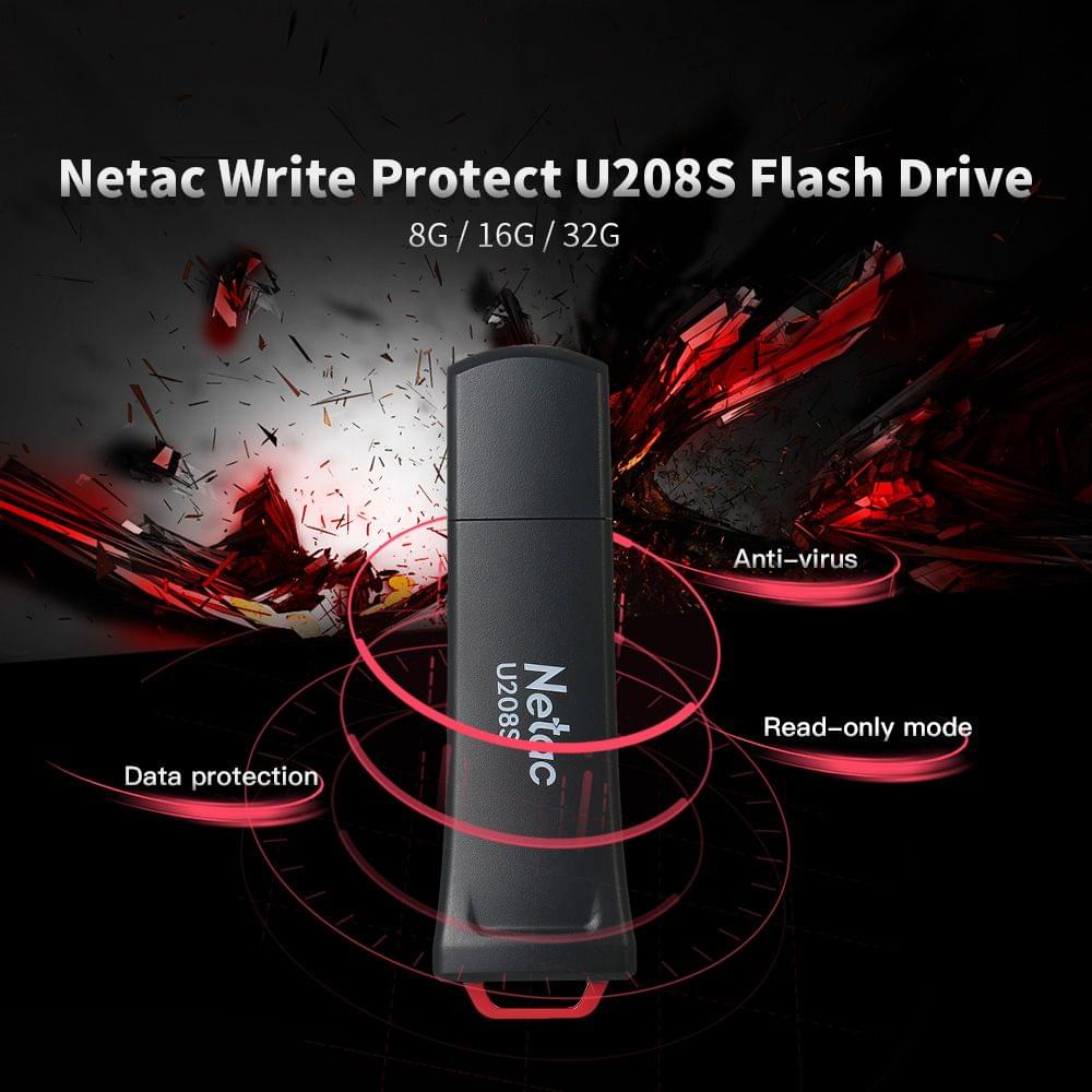 Netac Write Protect USB2.0 Flash Drive U208S 16G Memory - 16GB