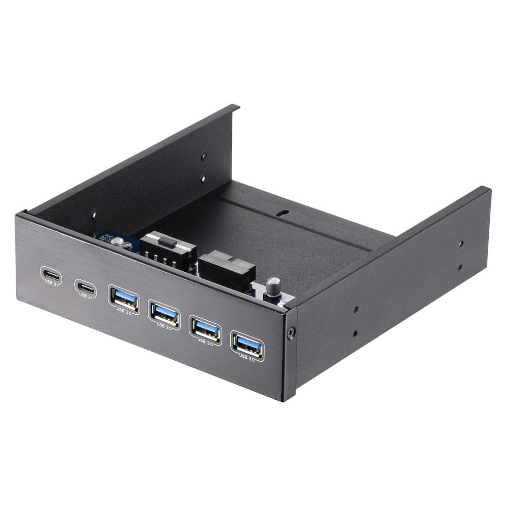 5.25" Front Bay USB HUB 2-Port USB 3.1 & 4-Port USB 3.0 High