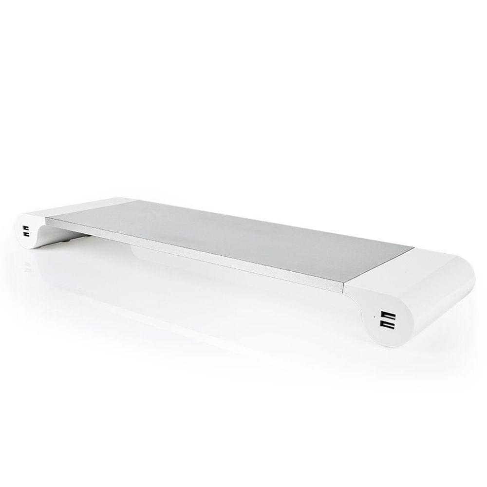 Aluminum Space Bar Laptop Computer Monitor Stand Holder Desk - EU Plug