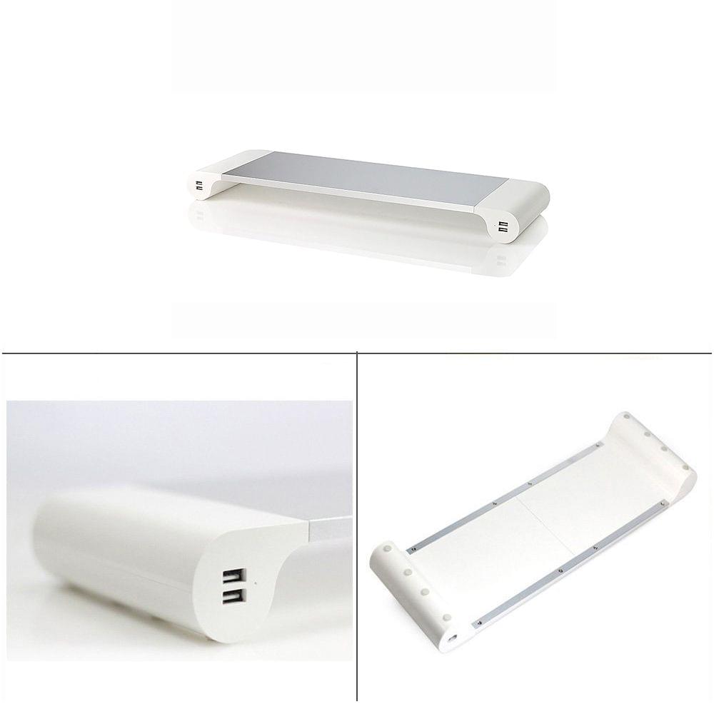 Aluminum Space Bar Laptop Computer Monitor Stand Holder Desk - EU Plug