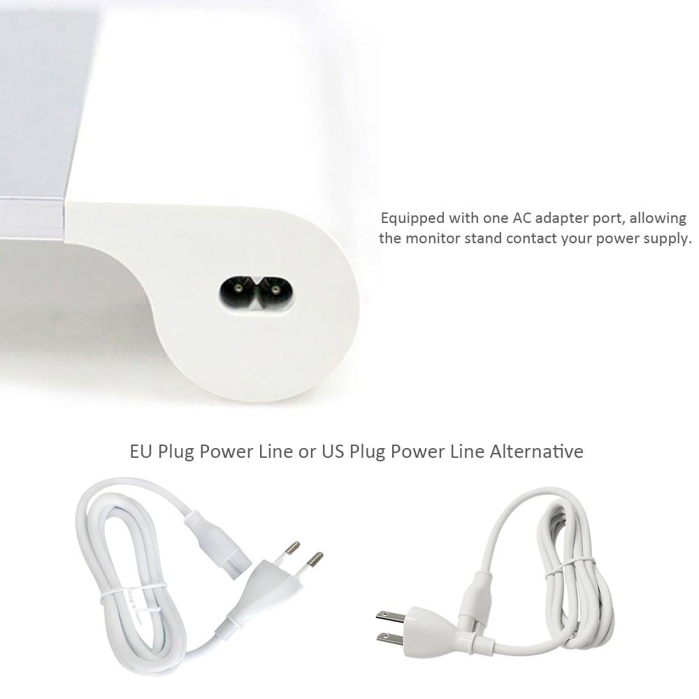 Aluminum Space Bar Laptop Computer Monitor Stand Holder Desk - EU Plug