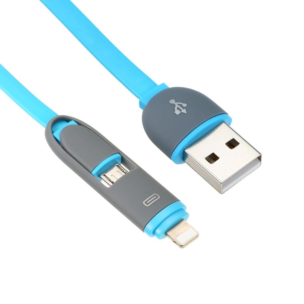 USB Charging Cable 2 in 1 Charging Cable Micro USB Lightning