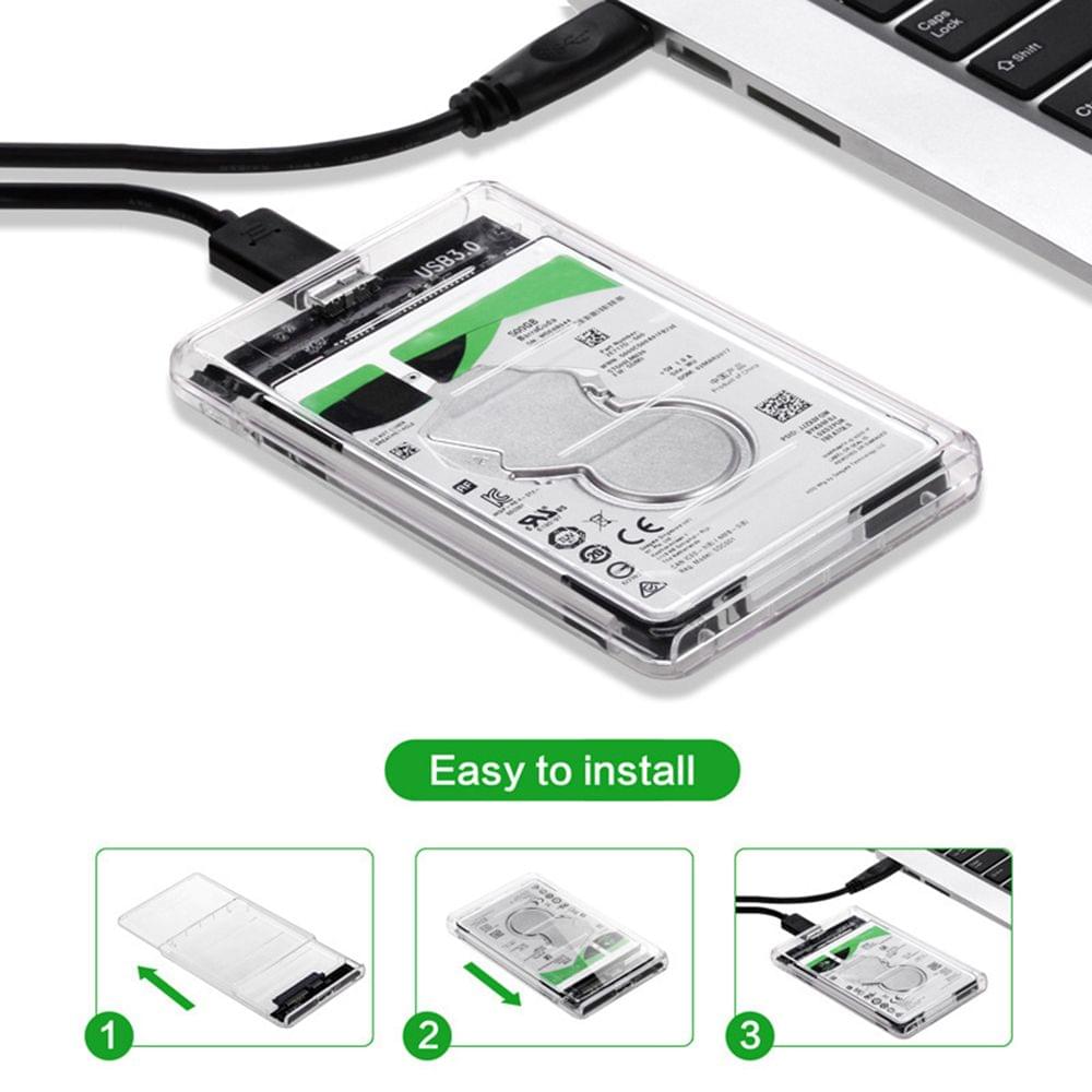 USB 3.0 External Hard Drive Enclosure USB 3.0 Transparent