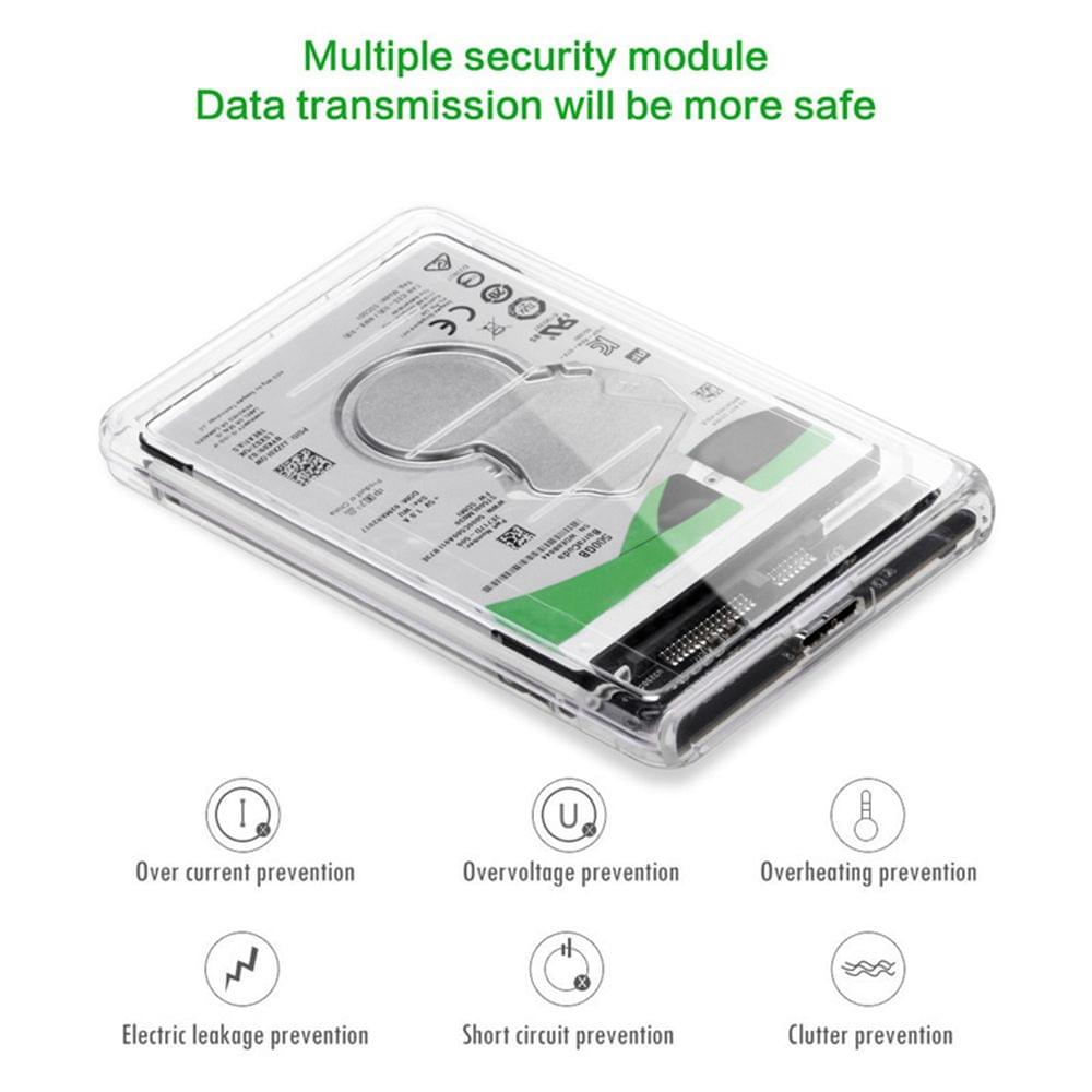 USB 3.0 External Hard Drive Enclosure USB 3.0 Transparent