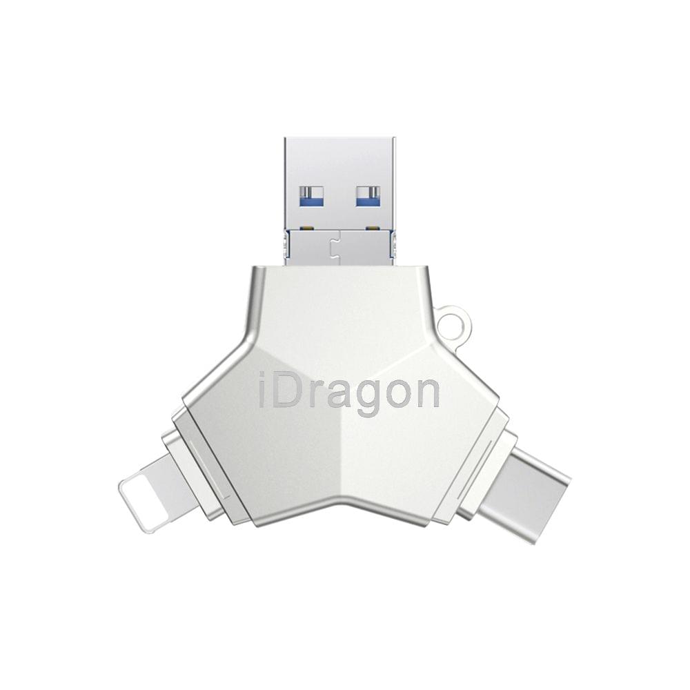 4-in-1 USB Flash Drive 128GB for iPhone Storage External - 128GB