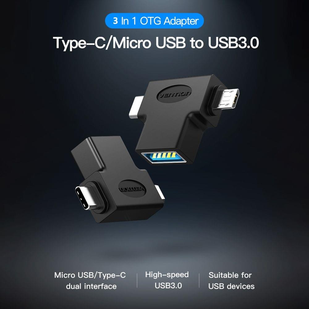 Vention CDIBO OTG Adapter 3 in 1 USB3.0 Type-C Micro USB USB