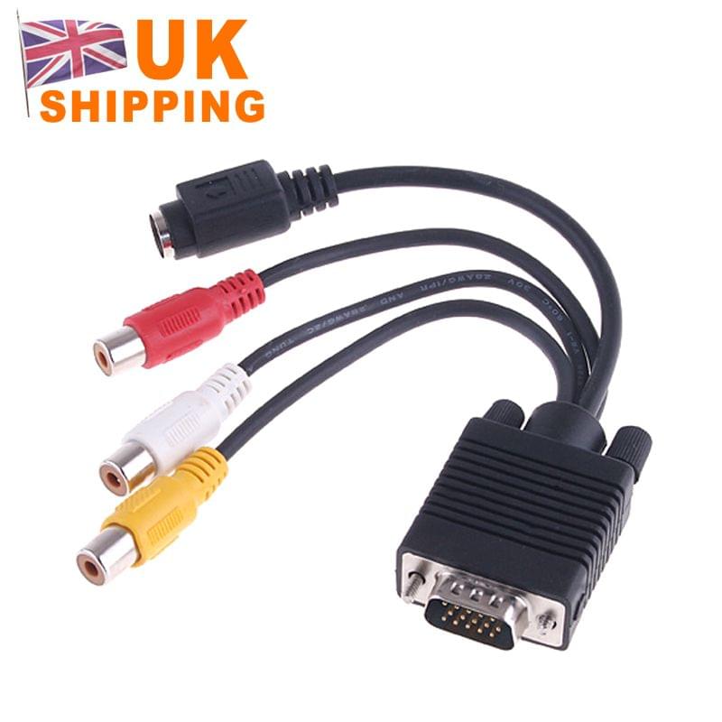 VGA to S-VIDEO 3 RCA TV AV Converter Cable Adapter 3 RCA