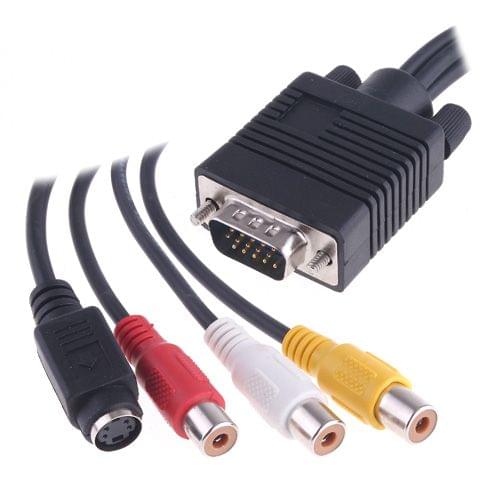 VGA to S-VIDEO 3 RCA TV AV Converter Cable Adapter 3 RCA