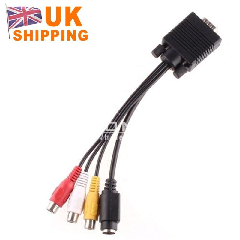 VGA to S-VIDEO 3 RCA TV AV Converter Cable Adapter 3 RCA