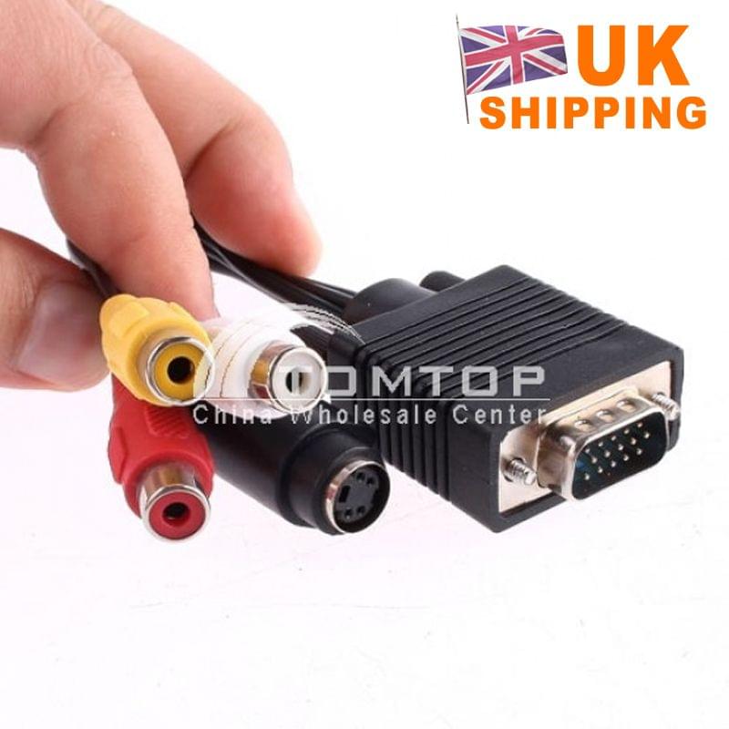 VGA to S-VIDEO 3 RCA TV AV Converter Cable Adapter 3 RCA