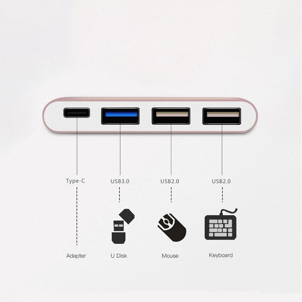 4 in 1 Type-C to Type-C 3 Hub Charging Port Type-C to USB