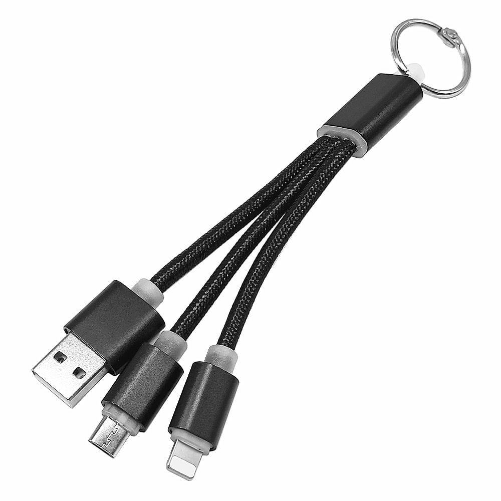 2-in-1 USB 2.0 Male to Type-C/(For) Lightening Nylon Braided