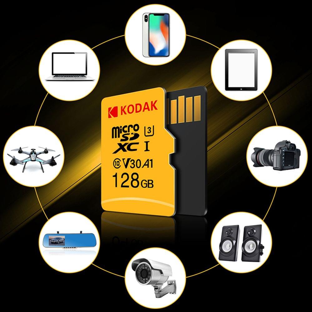 Kodak Micro SD Card 128GB TF Card U3 A1 V30 Memory Card