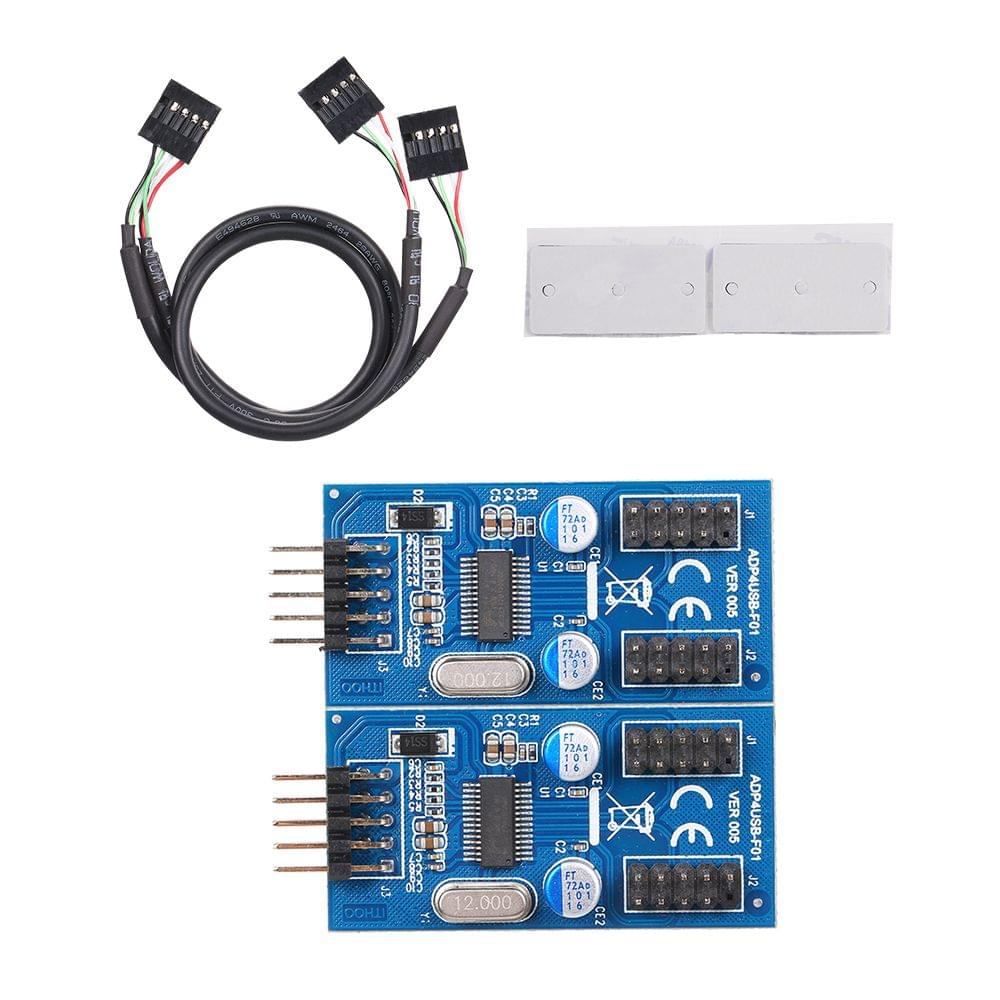 9Pin USB Header Male 1 to 4 Female Extension Cable Card USB
