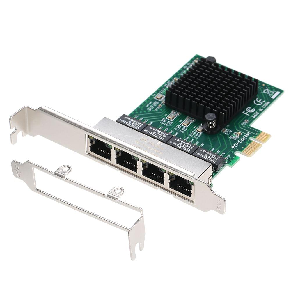 Network Server Card 4 Ports Gigabit 1000M PCI-E Ethernet