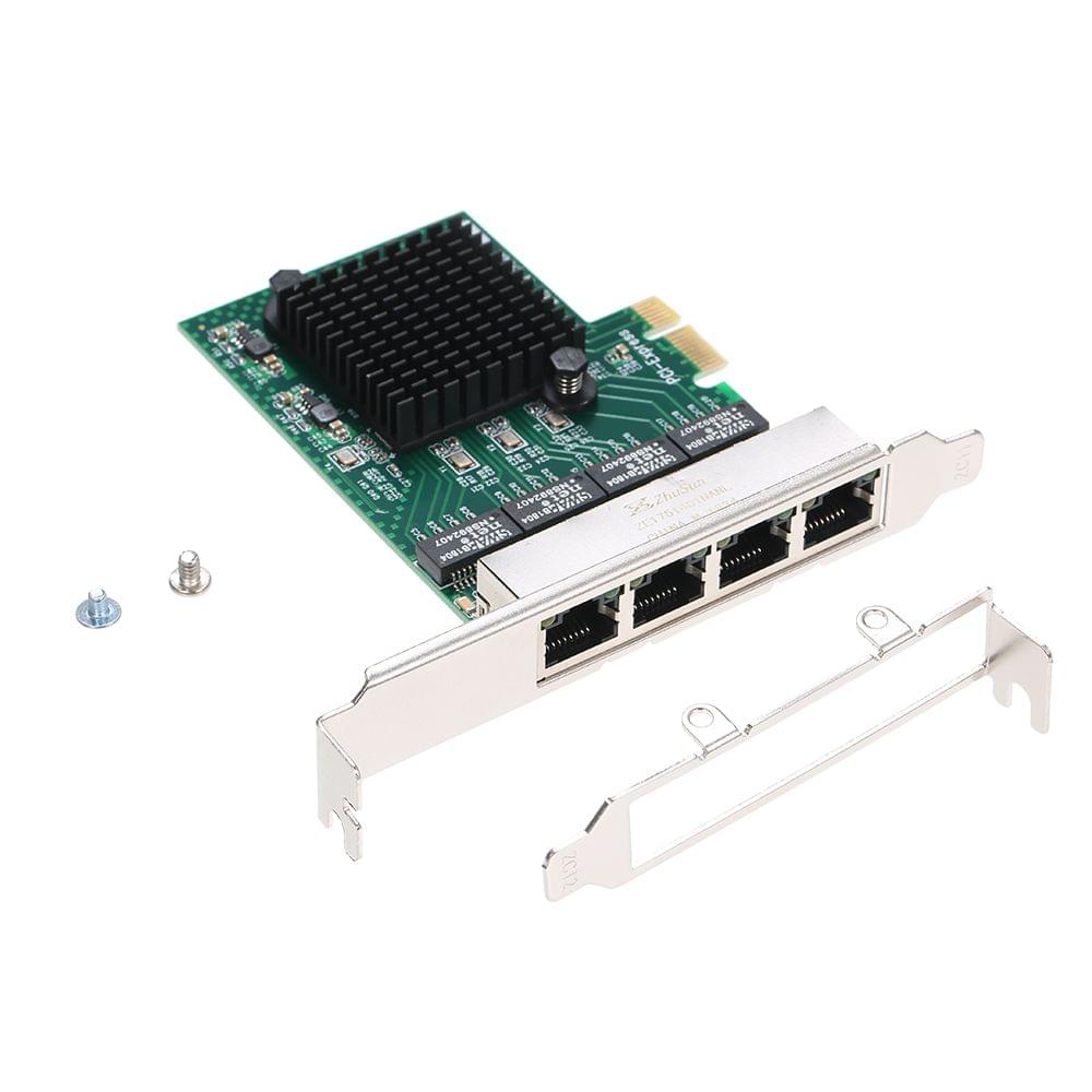 Network Server Card 4 Ports Gigabit 1000M PCI-E Ethernet