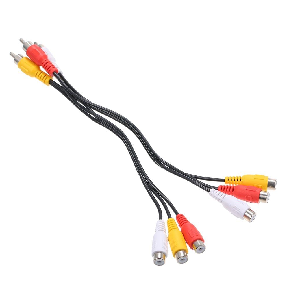 Audio/Video Cable 3 Male to 6 Female for DVD/TV/STB Gold