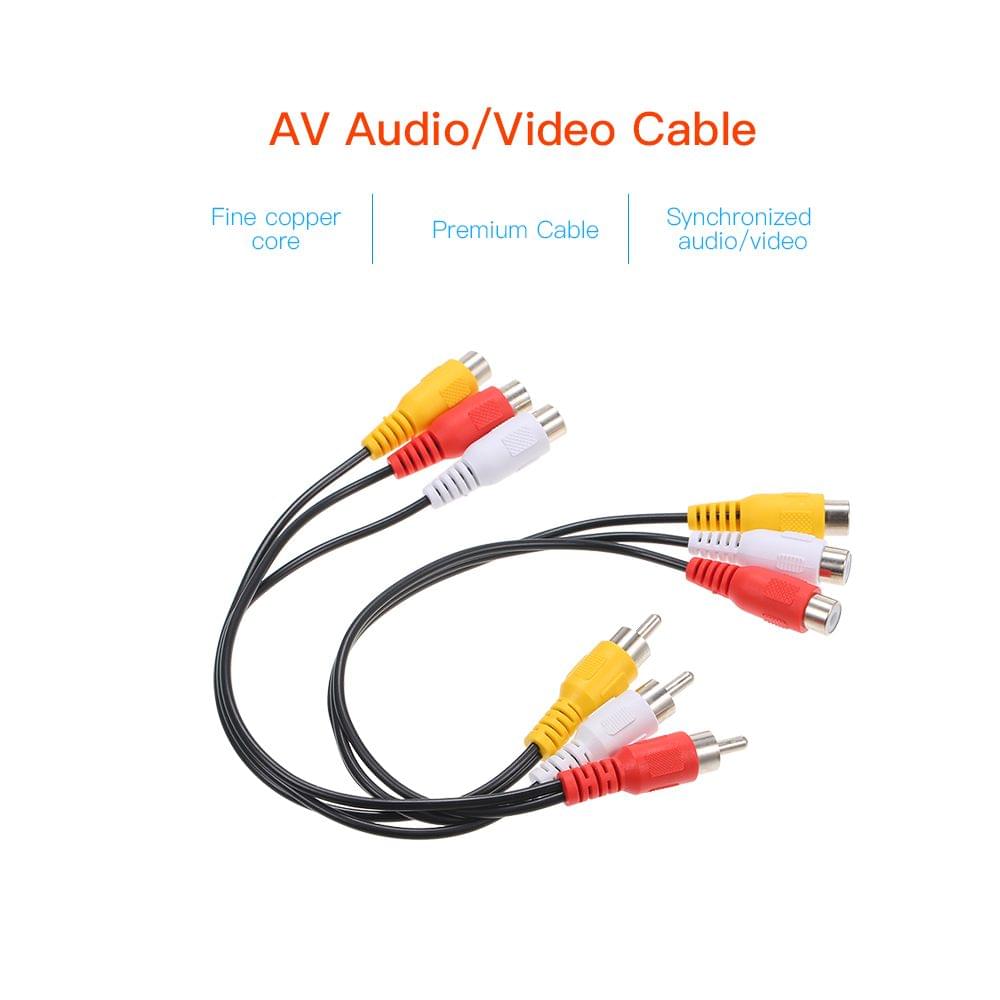 Audio/Video Cable 3 Male to 6 Female for DVD/TV/STB Gold