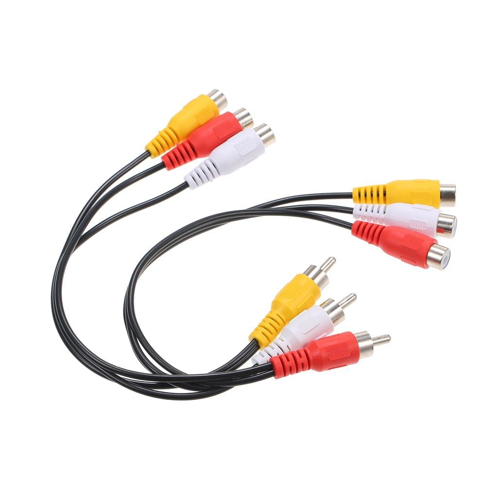 Audio/Video Cable 3 Male to 6 Female for DVD/TV/STB Gold
