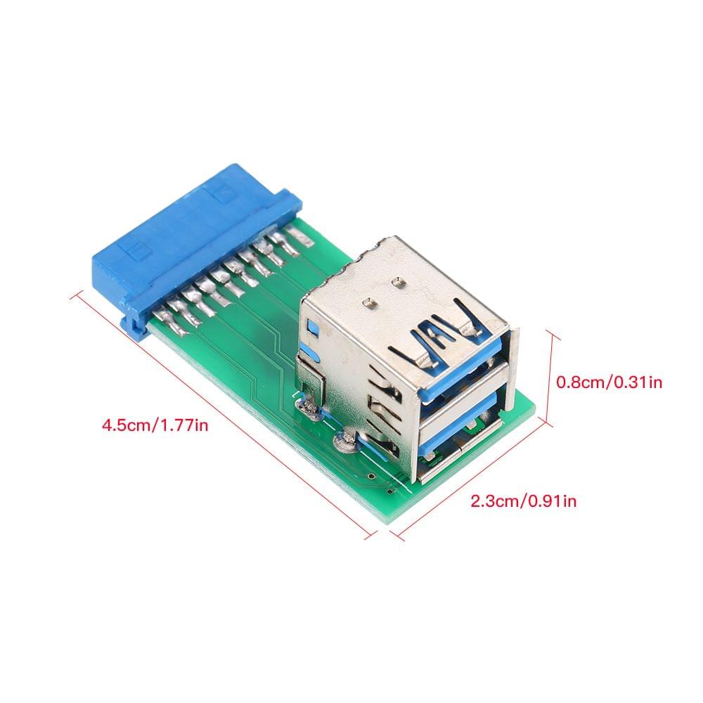 Dual USB 3.0 Type-A Female to Motherboard Adapter Card