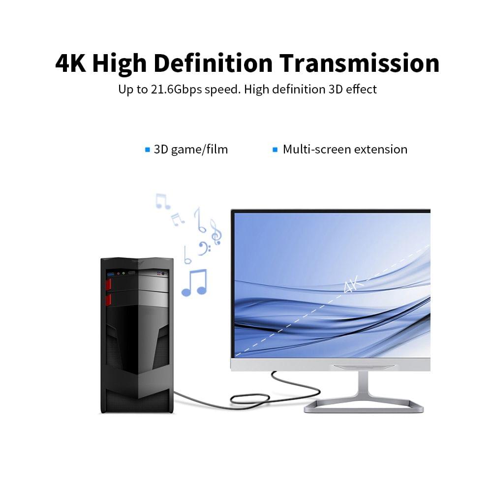 VENTION Mini DP to DP Adapter Cable 4K@60Hz Mini DisplayPort - 1.5m
