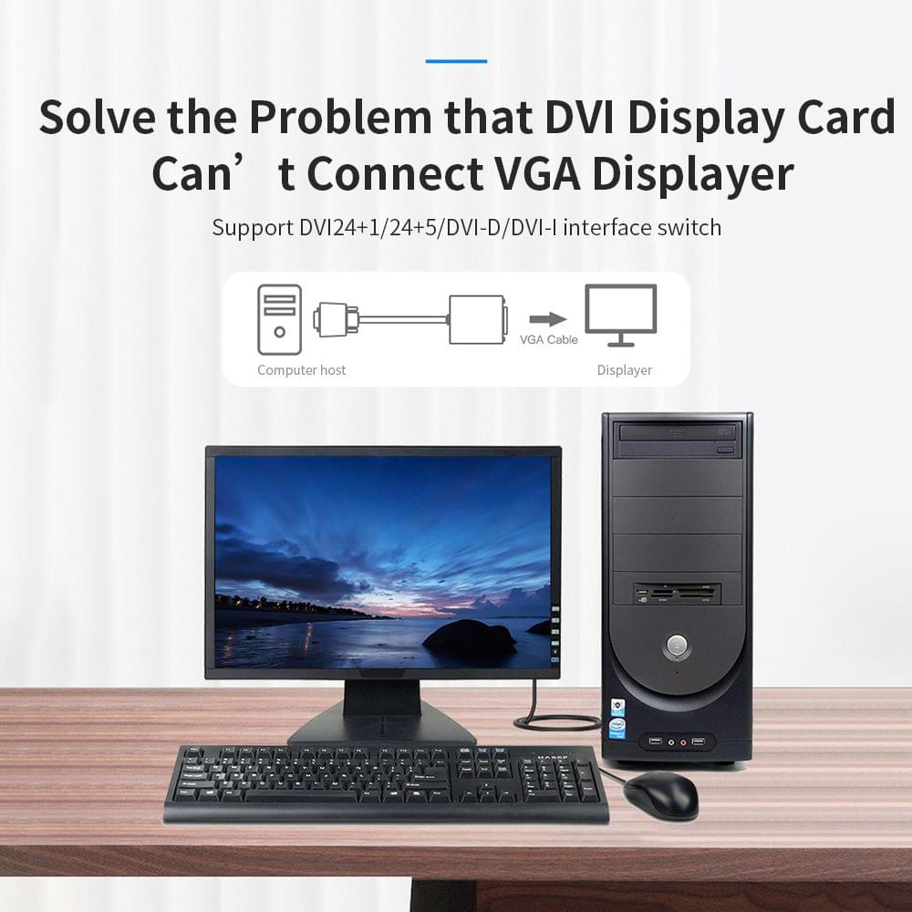 Vention DVI to VGA Adapter DVI-D/DVI24+1 to VGA Converter