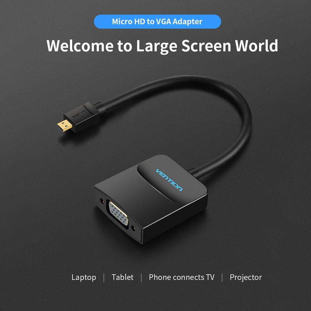 VENTION Micro HDMI to VGA Video Converter Adapter with 3.5mm