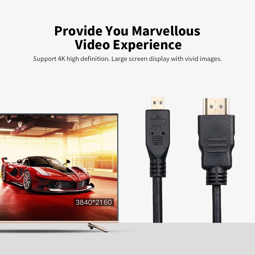Micro HD to HD Adapter 1080P HD Converter Cable Gold-plated