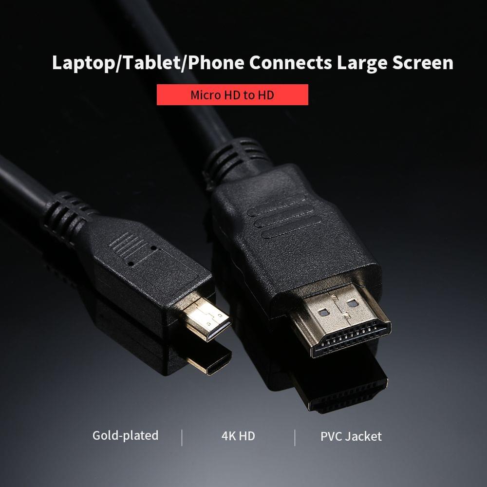 Micro HD to HD Adapter 1080P HD Converter Cable Gold-plated