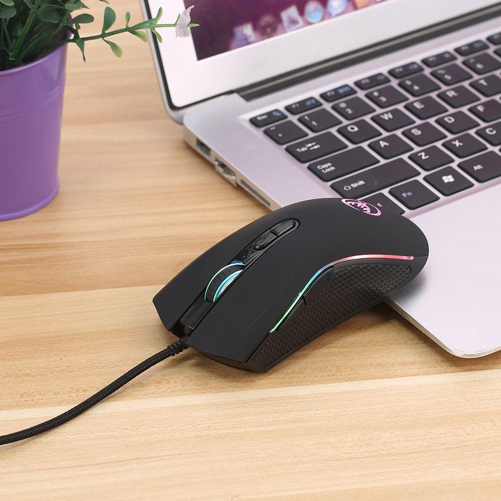 HXSJ A869 Wired Gaming Mouse 3200DPI 7 Buttons 7 Color LED