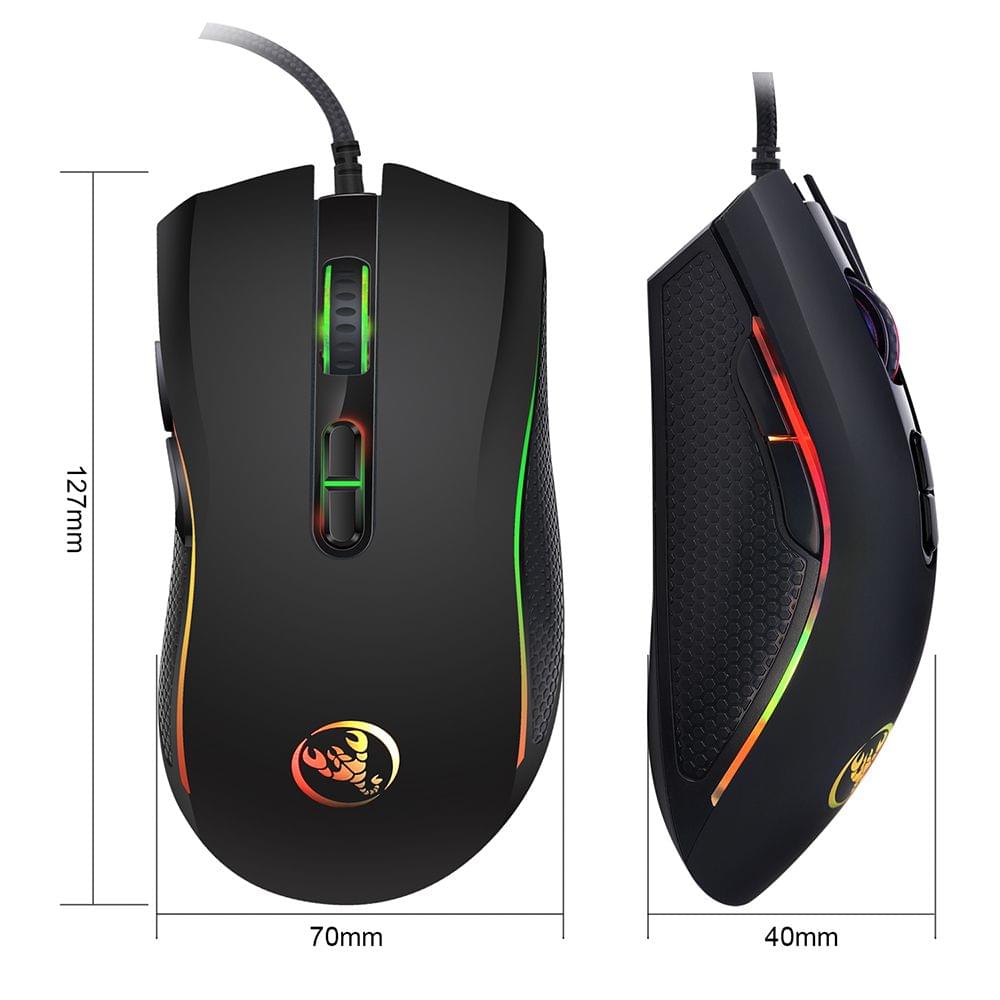 HXSJ A869 Wired Gaming Mouse 3200DPI 7 Buttons 7 Color LED