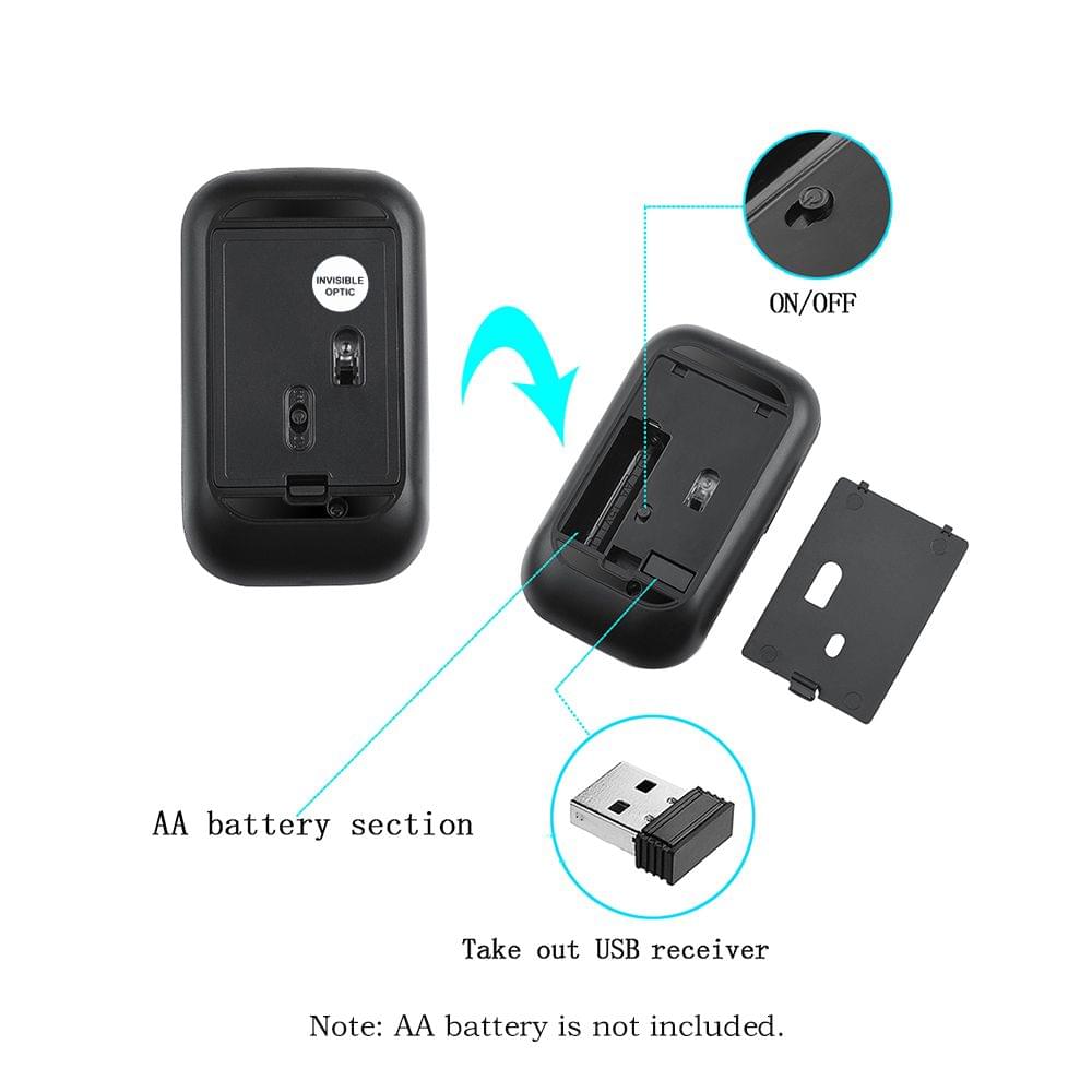 G822 Wireless Mouse 2.4GHz Adjustable 2400DPI Ergonomic
