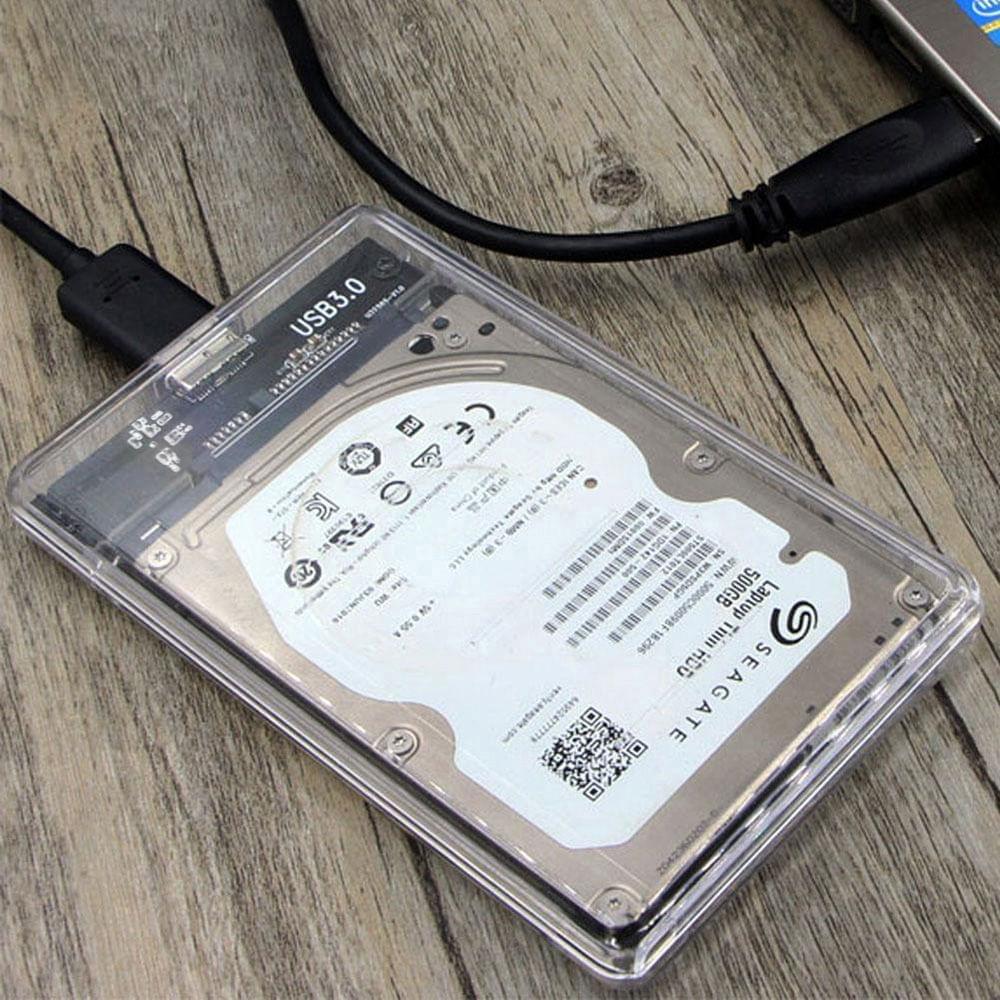 2.5" Transparent Hard Drive Enclosure USB 3.0 to SATA3 5gbps