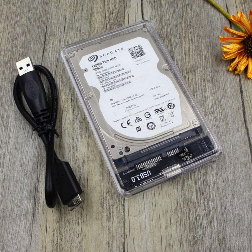 2.5" Transparent Hard Drive Enclosure USB 3.0 to SATA3 5gbps