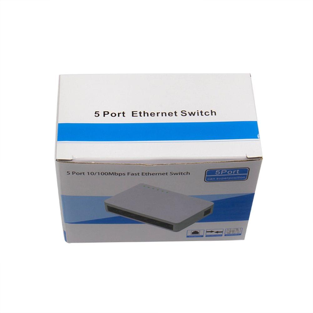 Network Switch 5 Ports Fast Ethernet 10/100Mbps LAN RJ45 - EU Plug