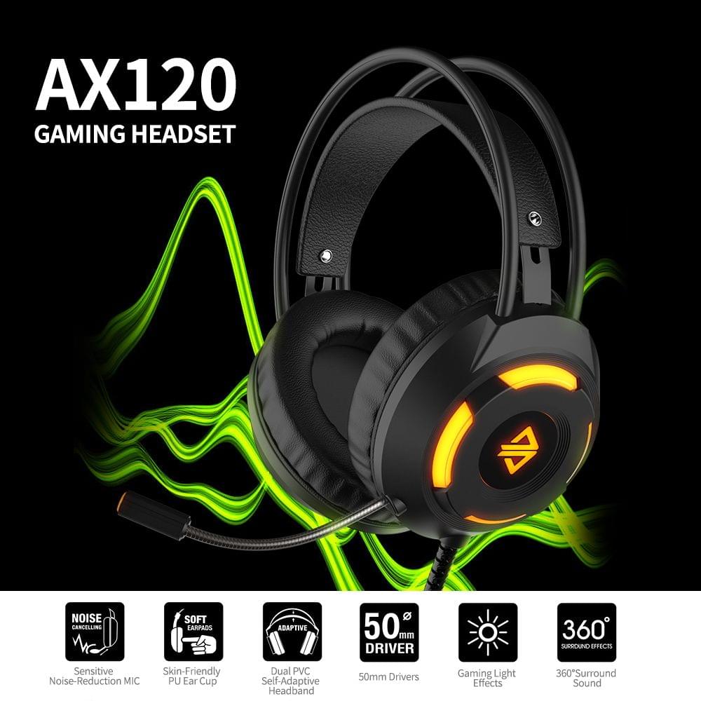 AX120 Luminous Headset 3.5mm Audio USB Connector 50mm